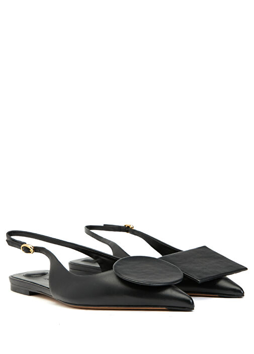 Siyah Toka Detaylı Deri Babet - Görsel 3