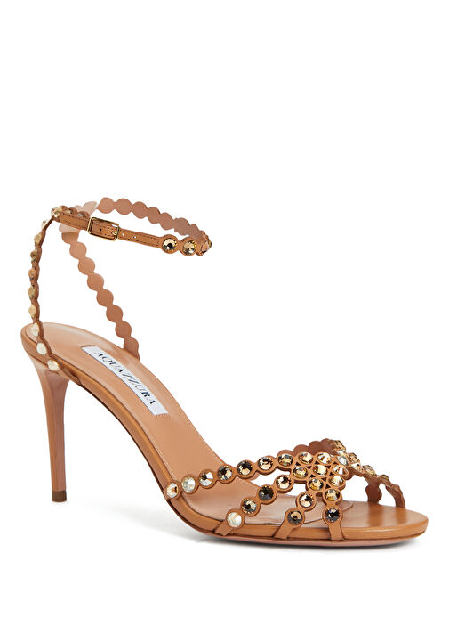 Karamel Deri Topuklu Ayakkabı - Görsel 3