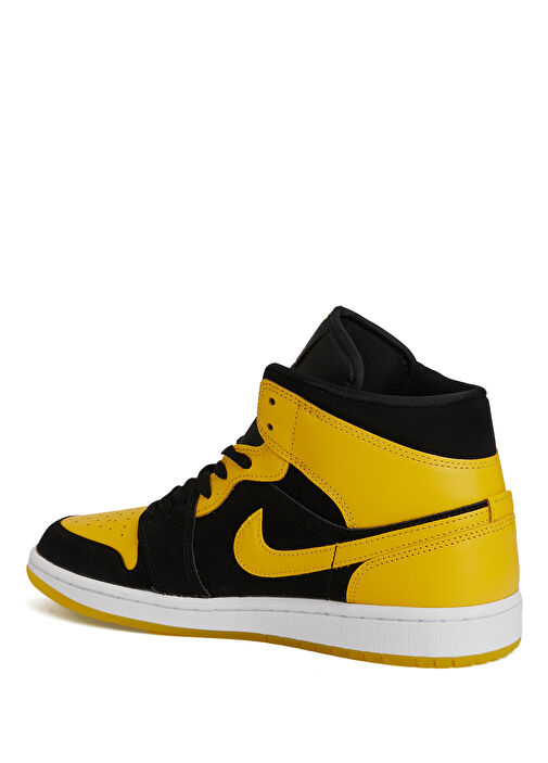 Air Jordan 1 Mid Siyah Gri Erkek Deri Sneaker - Görsel 4