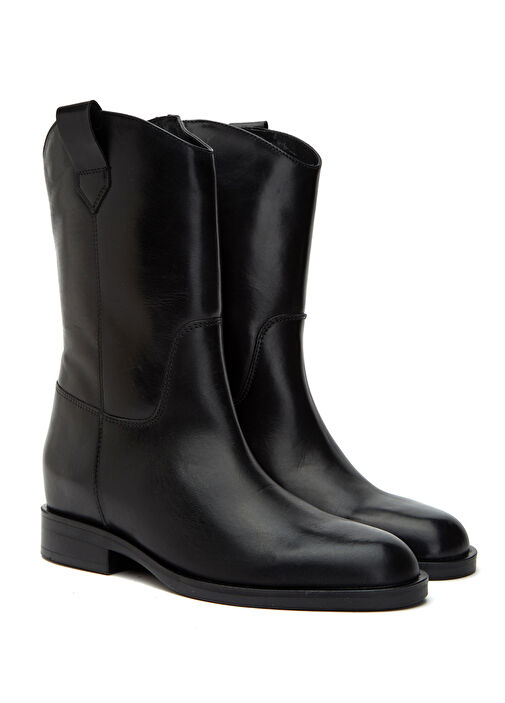 Siyah Kadın Tokalı Deri Bot - Görsel 3