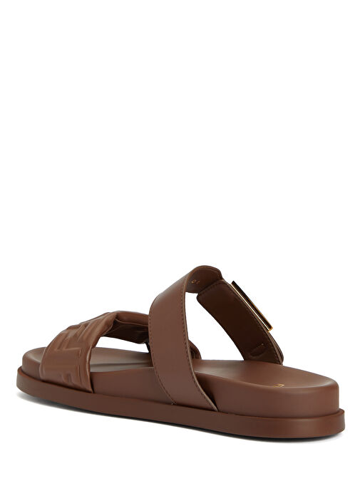 Kahverengi Kadın Deri Terlik - Görsel 4