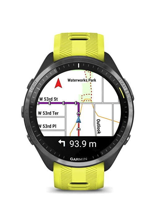 Garmin - Forerunner 965 Karbon Gri DLC Titanyum 47mm Sarı Siyah
