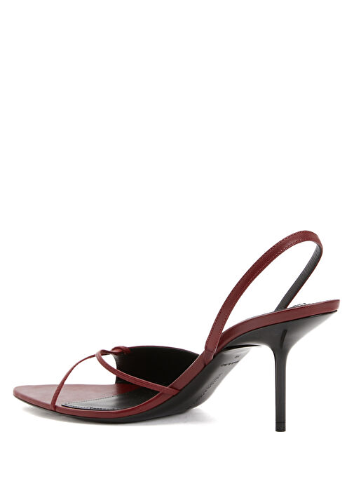 Bordo Deri Topuklu Ayakkabı - Görsel 4