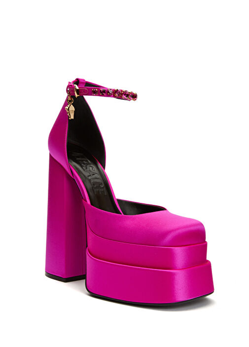 Fuşya Logolu Topuklu Ayakkabı - Görsel 3