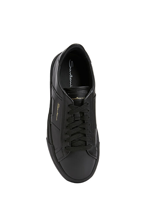 Siyah Erkek Deri Sneaker - Görsel 5