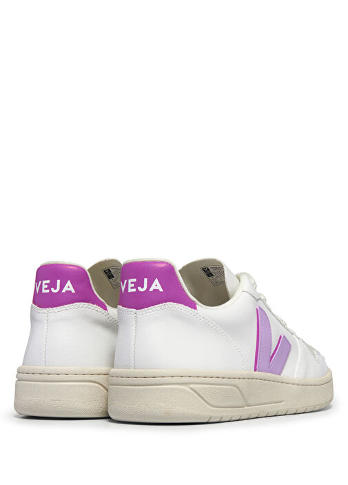 V-10 CWL Beyaz Mor Kadın Organik Pamuk Sneaker - Görsel 4