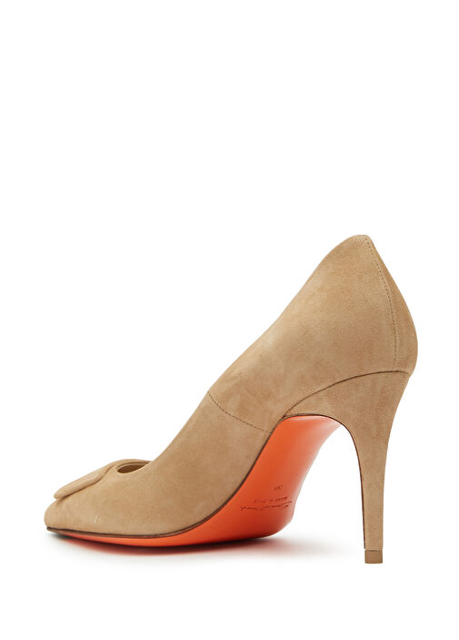 Açık Kahverengi Süet Stiletto - Görsel 4