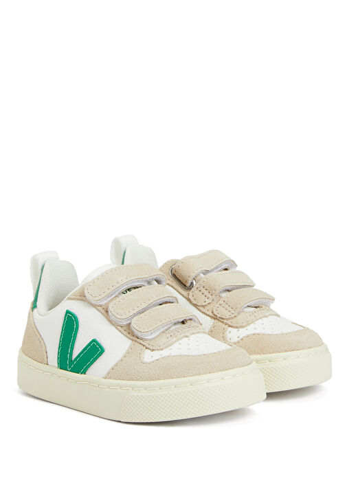 Small V-10 Chromefree Beyaz Çocuk Deri Sneaker - Görsel 3