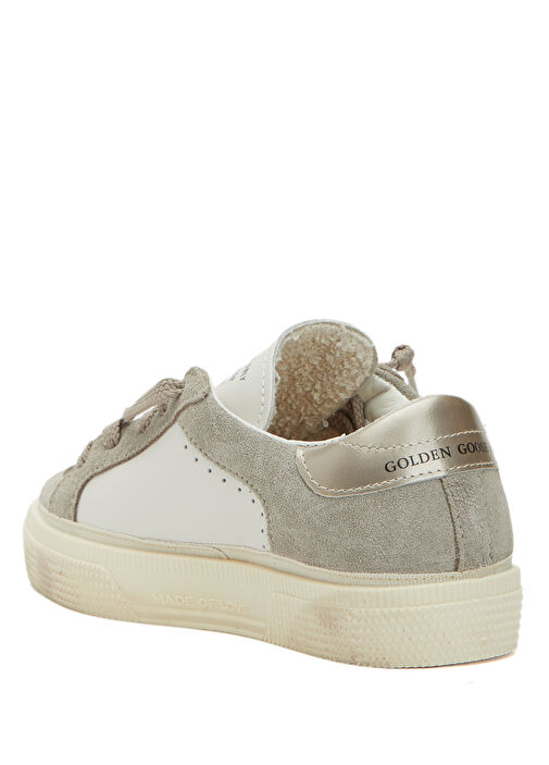 May Beyaz Unisex Çocuk Deri Sneaker - Görsel 4