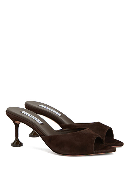 Koyu Kahverengi Kadın Deri Terlik - Görsel 3