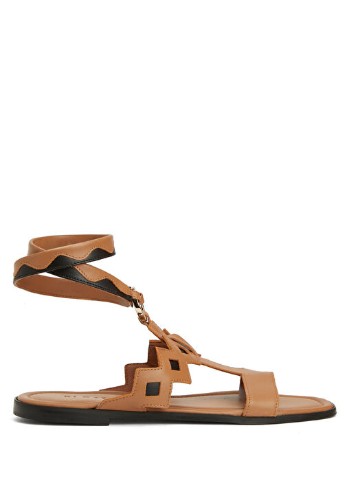 Jane Camel Kadın Deri Sandalet - Görsel 2