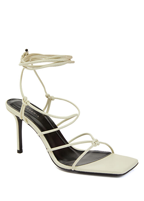 Krem Kadın Deri Sandalet - Görsel 3