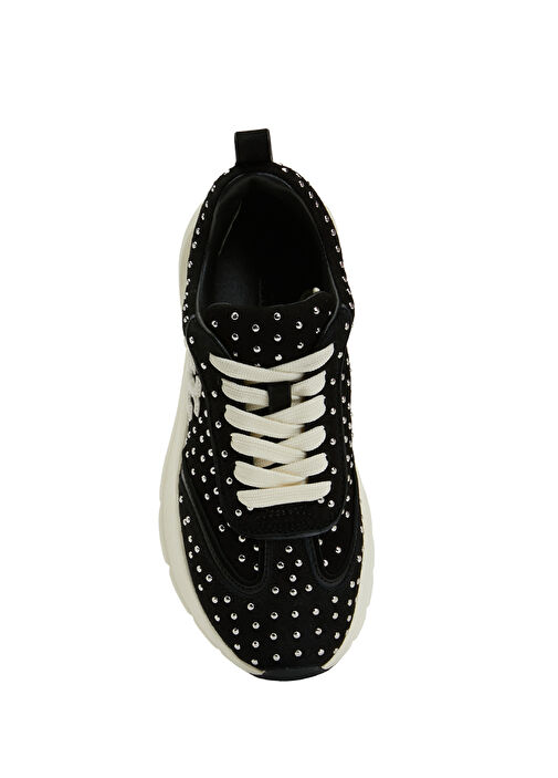 Good Luck Siyah Silver Kadın Deri Sneaker - Görsel 4