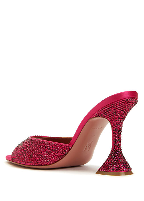 Caroline Pembe Kristal Taşlı Kadın İpek Terlik - Görsel 4