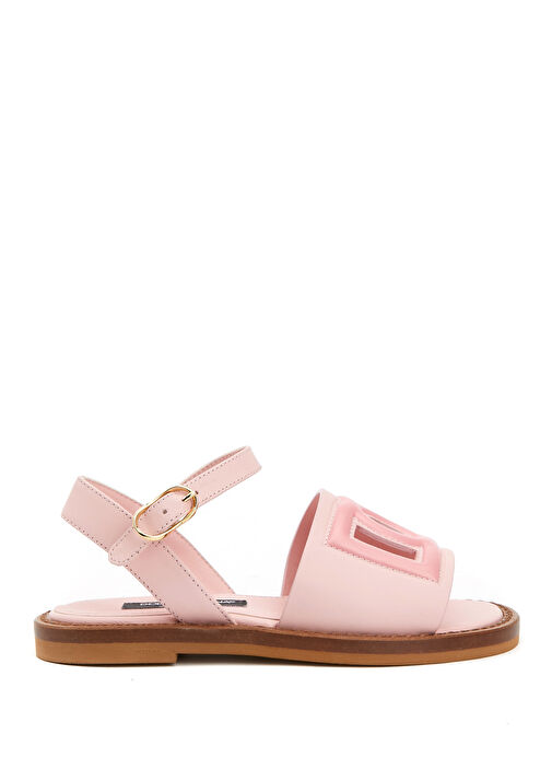 Pembe Kız Çocuk Deri Sandalet - Görsel 2