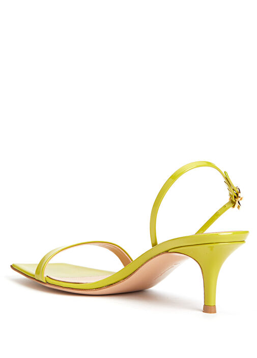 Ribbon Kitten Yeşil Kadın Deri Sandalet - Görsel 4