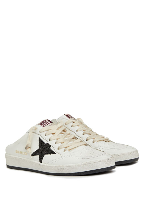 Ball Star Sabot Beyaz Kadın Deri Terlik - Görsel 3