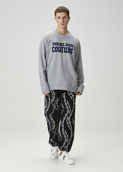 Versace Jeans Couture - Gri Logolu Sweatshirt - Gri