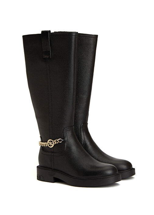 Fyonal Siyah Kadın Deri Çizme - Görsel 3