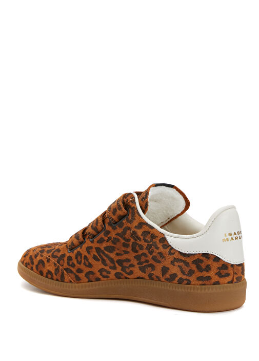 Leopar Desenli Kadın Süet Sneaker - Görsel 4