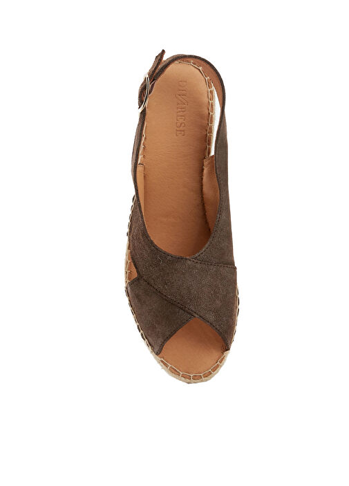 Kahverengi Kadın Deri Espadril - Görsel 5