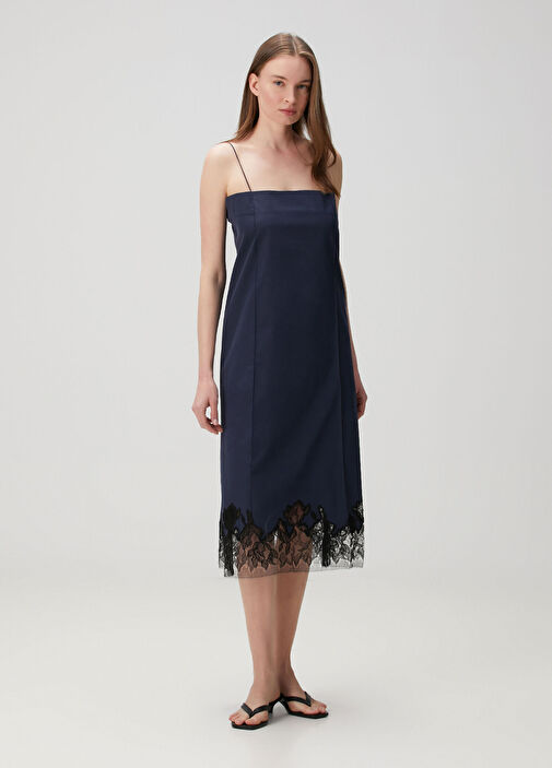 Faithfull The Brand - Navy Blue Lace Detailed Midi Dress