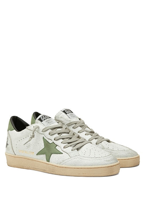 BallStar Yeşil Beyaz Erkek Deri Sneaker - Görsel 3