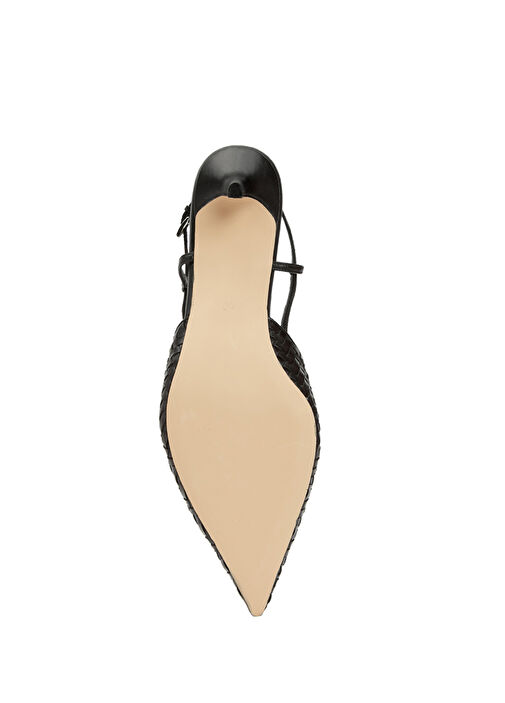 Beymen Club Beymen Club Siyah Örgü Dokulu Deri Topuklu Ayakkabı Beymen'de! Siyah - 6. görsel