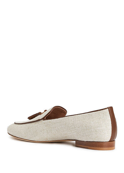 Ekru Püsküllü Kadın Loafer - Görsel 4