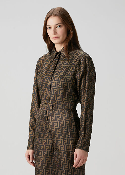 Kahverengi İpek Gömlek