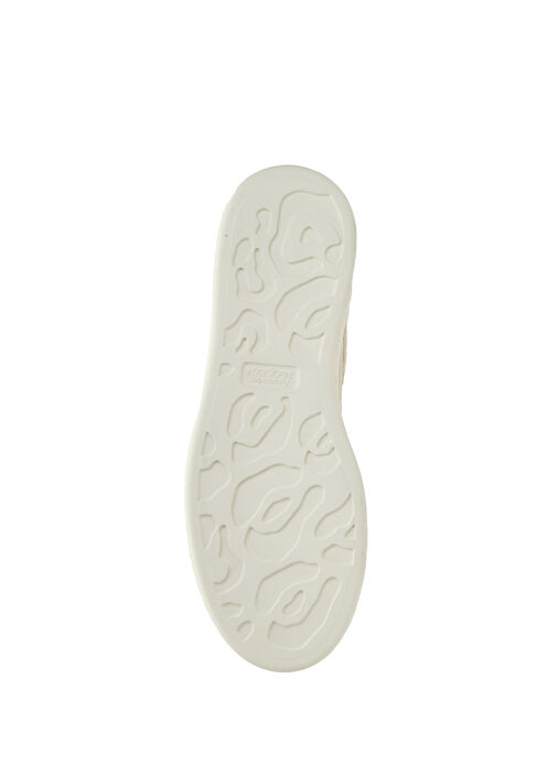 Oversized Kırık Beyaz Kadın Deri Sneaker - Görsel 6