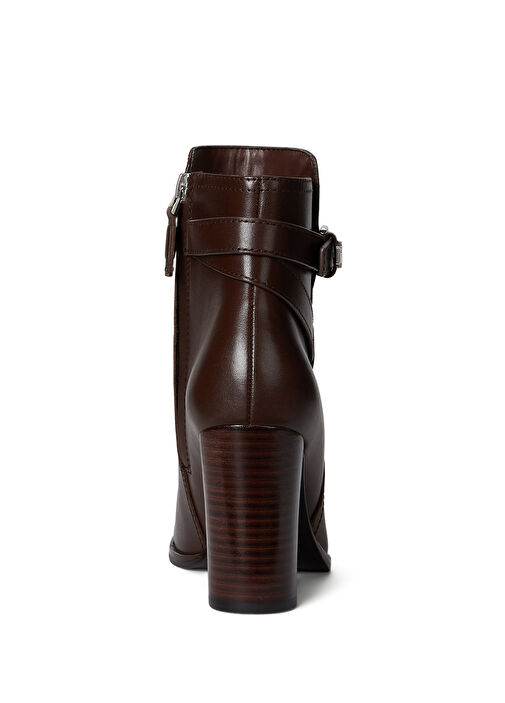 Koyu Kahverengi Kadın Deri Bot - Görsel 4