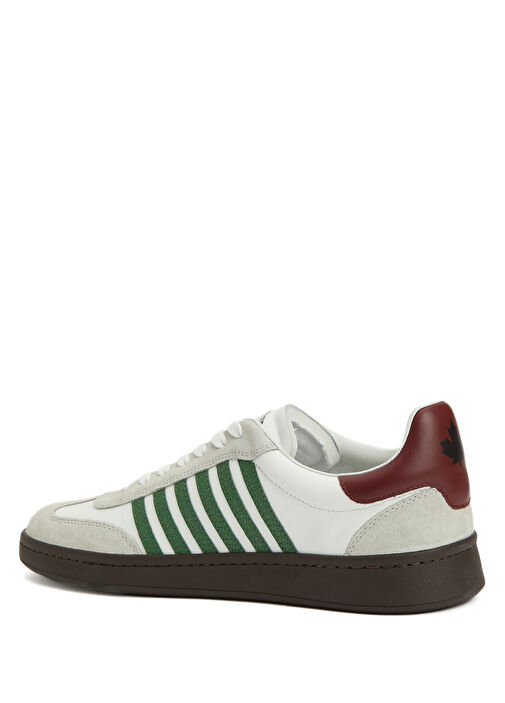 Beyaz Yeşil Erkek Deri Sneaker - Görsel 4