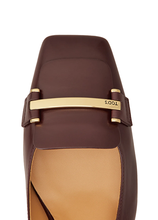 Bordo Deri Topuklu Ayakkabı - Görsel 6