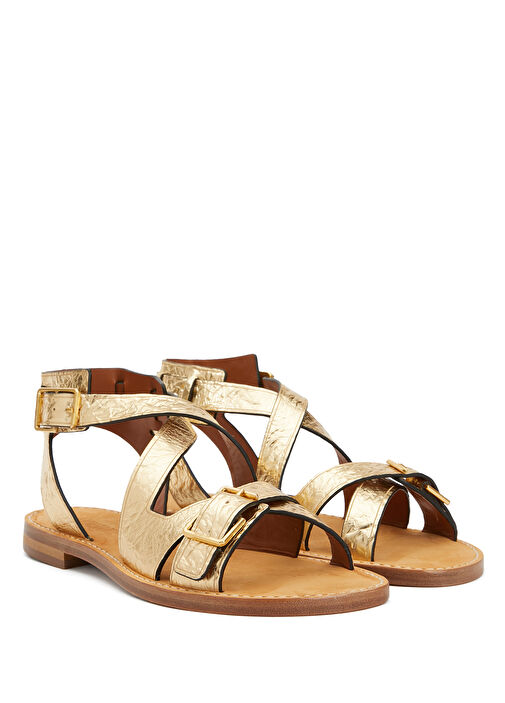 Cecilia Caprese Gold Kadın Deri Sandalet - Görsel 3