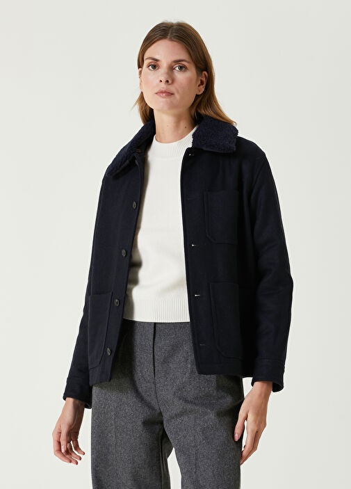 APC NAVY BLUE WOOL store PEACOAT