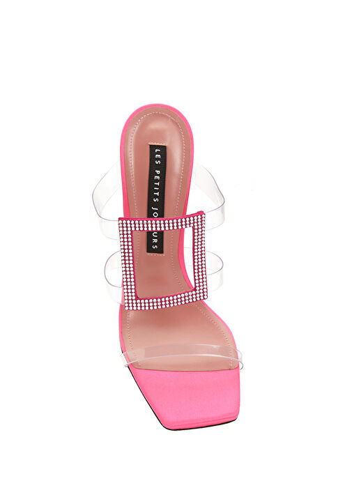 Pembe Taşlı Çerçeve Detaylı Kadın Terlik - Görsel 5