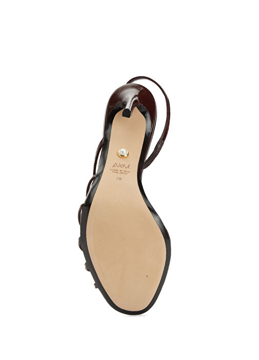 Bordo Kadın Deri Sandalet - Görsel 6