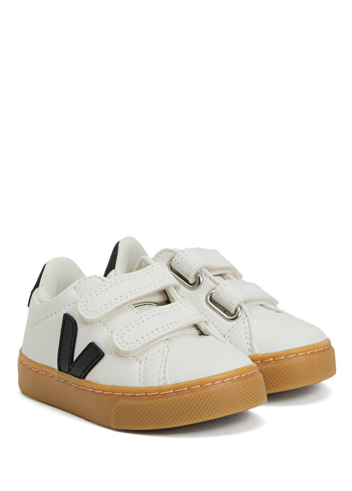 Small Esplar Chromefree Beyaz Çocuk Deri Sneaker - Görsel 3