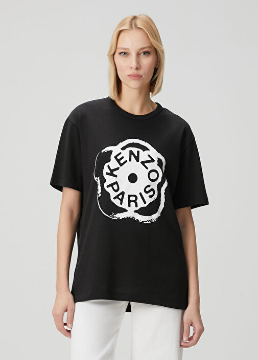 Kenzo Siyah Kadın Boke Flower 2 0 Loose Fit Siyah T-shirt 1886136