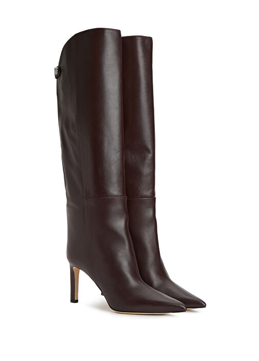 Alizze Bordo Kadın Deri Çizme - Görsel 3