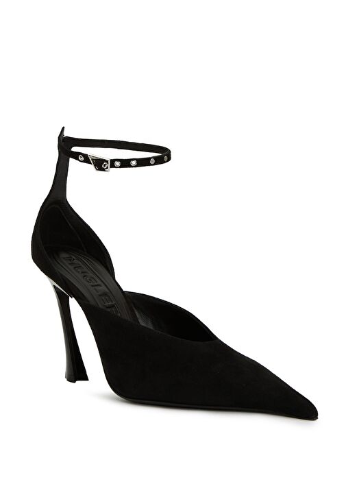 Siyah Deri Topuklu Ayakkabı - Görsel 3