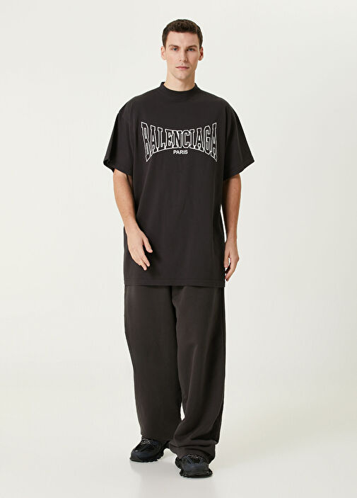 Balenciaga - Siyah Logo Baskılı T-shirt - Siyah