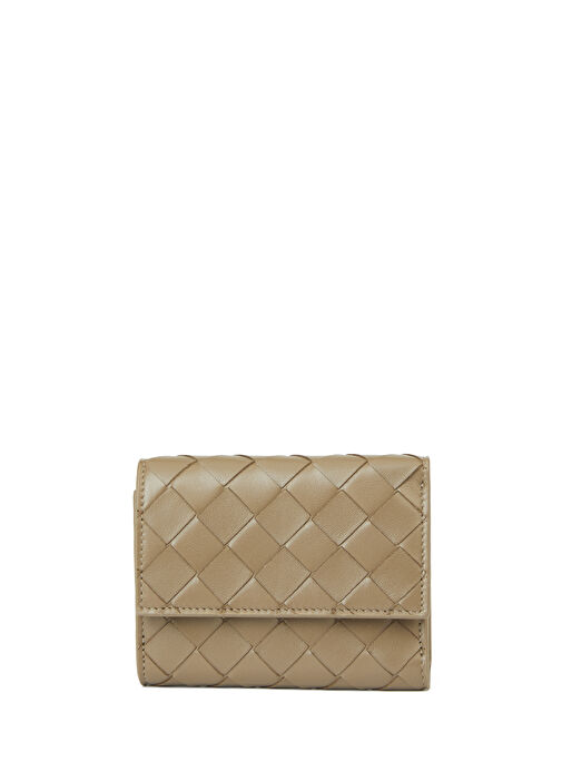 Bottega Veneta Beige Knit Textured Women s Leather Wallet