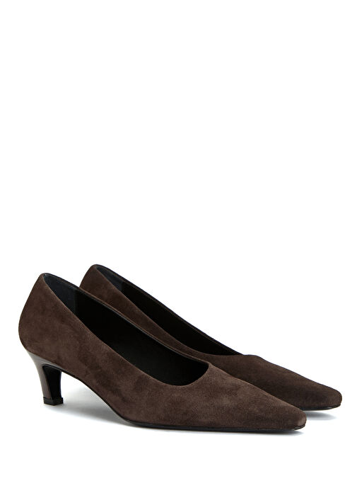 New Essential Kahverengi Süet Topuklu Ayakkabı - Görsel 3