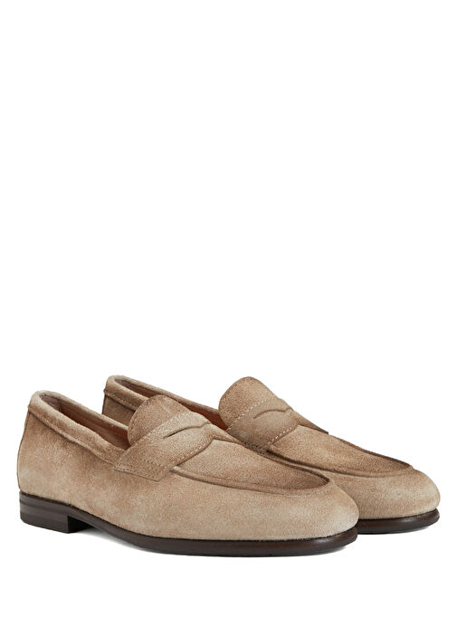 Bej Erkek Deri Loafer - Görsel 3