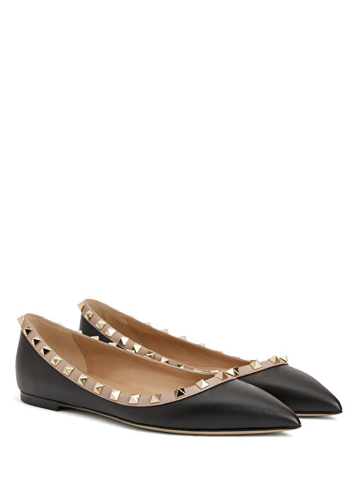 Rockstud Siyah Deri Babet - Görsel 3