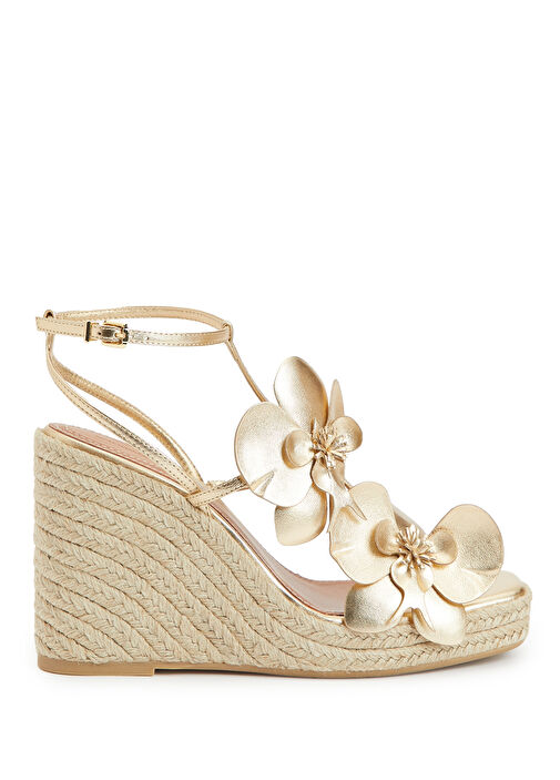 Orchid Wedge Gold Kadın Deri Sandalet - Görsel 2