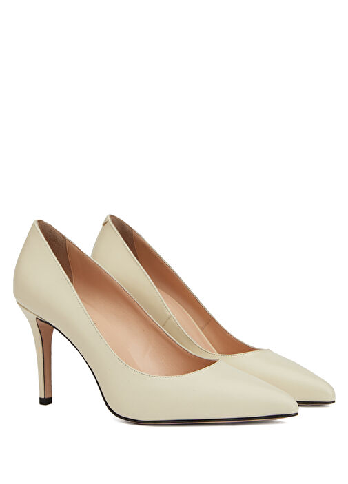 Essential Kırık Beyaz Deri Stiletto - Görsel 3