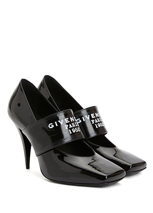 Siyah Deri Topuklu Ayakkabı - Görsel 3